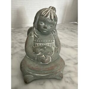 Vtg Isabel Bloom Figurine Retired 1995 NA Angel Holding Rabbit Retired